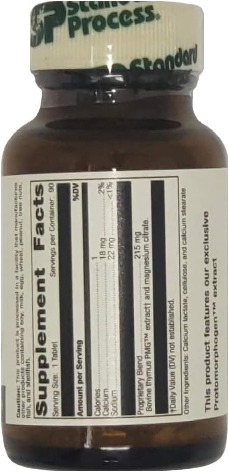 Standard Process Thymus PMG Tablets - 90 Count - Supports Immune Health