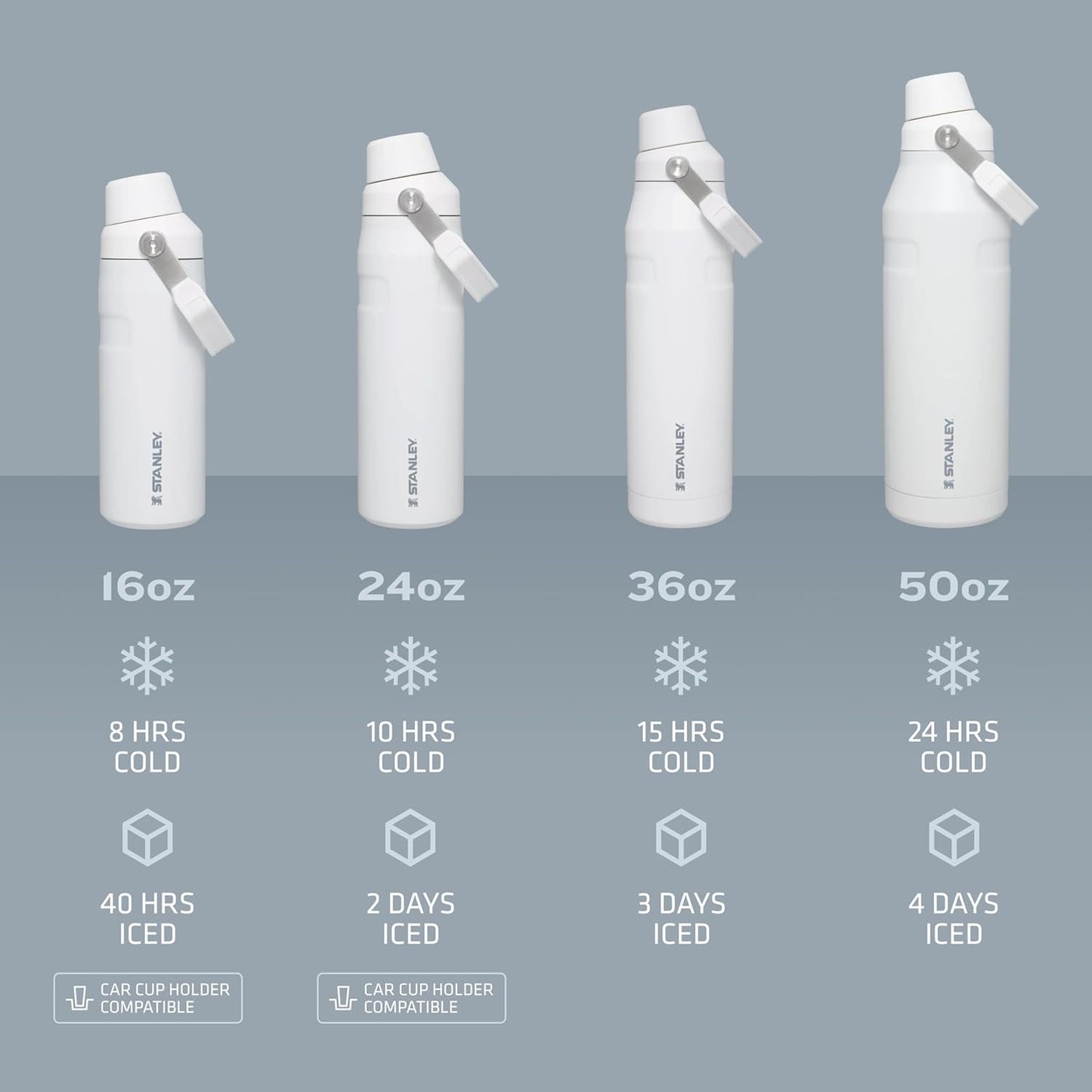 Stanley IceFlow Water Bottle with Angled Spout Lid - Lightweight, Leakproof, Insulated Stainless Steel for Travel & Sports