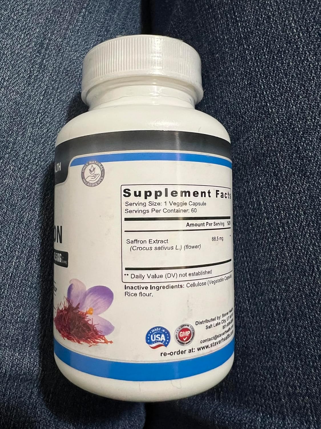 Staver Health Saffron Extract Capsules - 88.5mg, 60 Veggie Caps - Mood and Energy Booster
