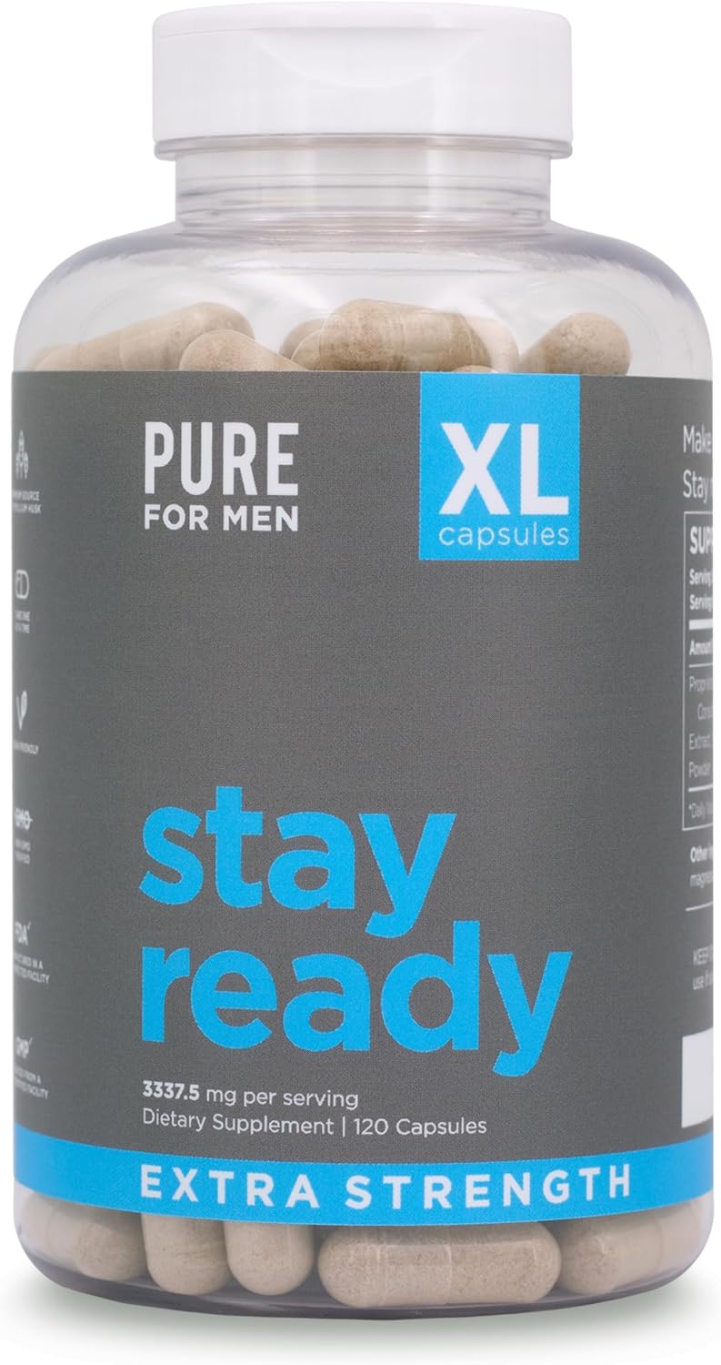 Stay Ready Fiber Extra Strength Supplement for Digestive Regularity & Gut Health Support - 120 Vegan Capsules