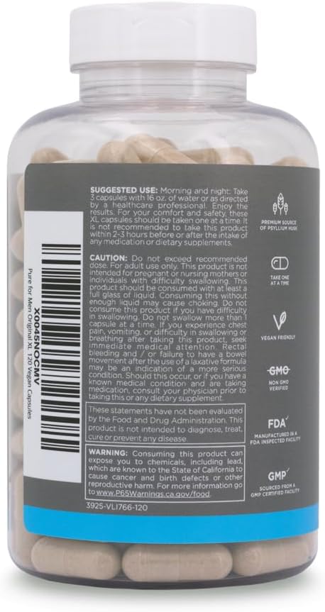 Stay Ready Fiber Extra Strength Supplement for Digestive Regularity & Gut Health Support - 120 Vegan Capsules