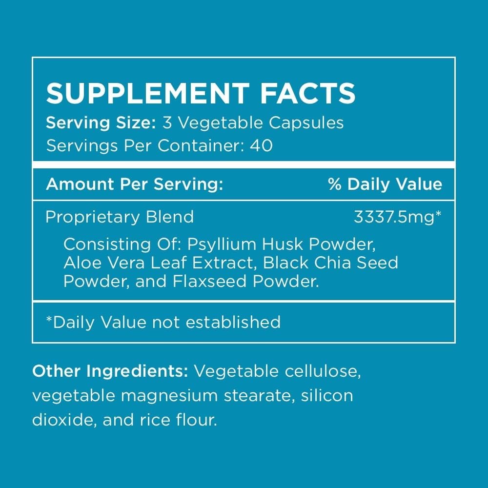 Stay Ready Fiber Extra Strength Supplement for Digestive Regularity & Gut Health Support - 120 Vegan Capsules