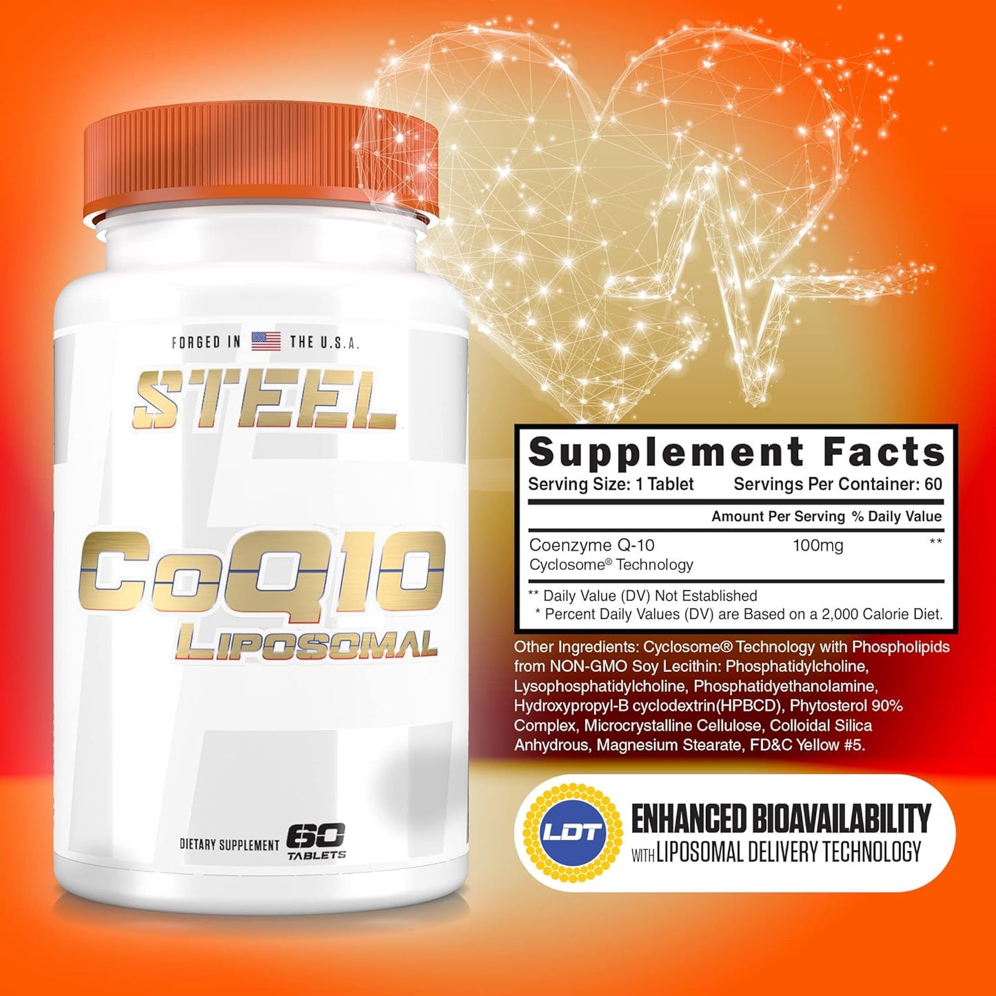 Steel Supplements CoQ10 Liposomal Tablets - 100mg, 60 Count