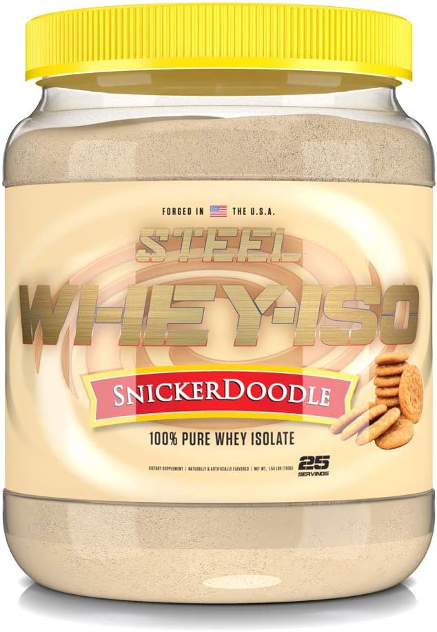 Steel Supplements Whey-Iso Protein Powder - Fast Absorbing for Lean Muscle Growth - Snickerdoodle Flavor - Gluten Free & Low Carb - 25 Servings