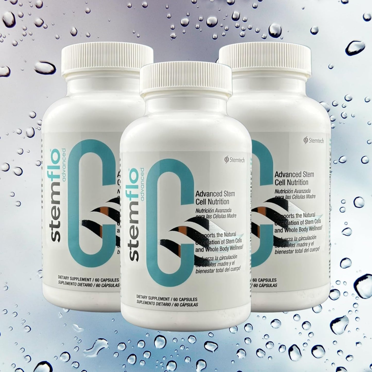 StemTech StemFlo® Advanced Formula 3 Pack - Trans-Resveratrol, Curcumin, & Antioxidants for Health & Longevity