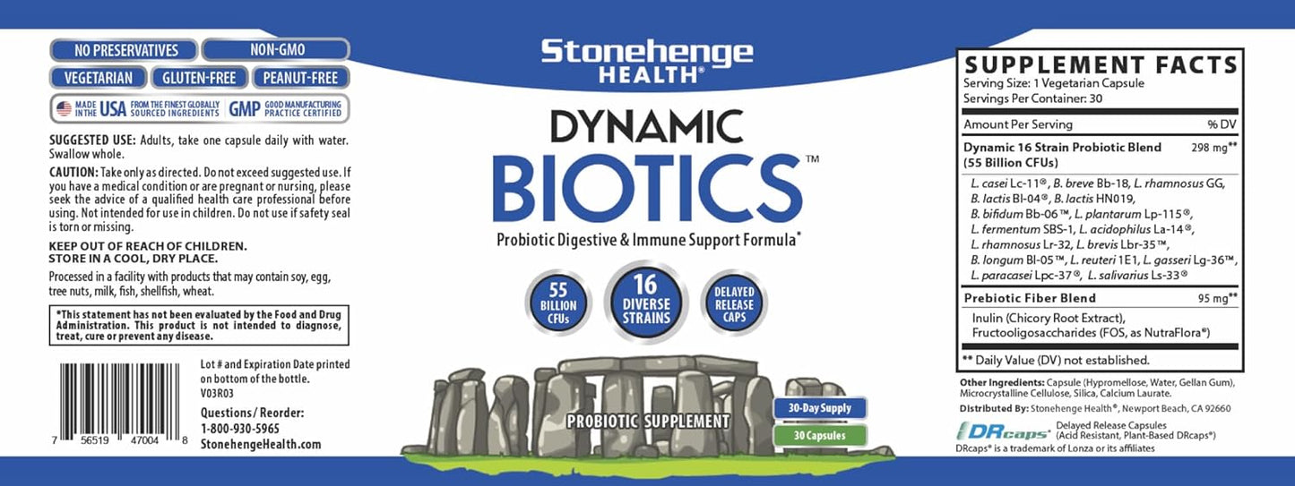Stonehenge Health Dynamic Biotics Probiotic, Dynamic Brain, and Turmeric Bundle for Energy, Joints, Digestion, and Cognitive Support