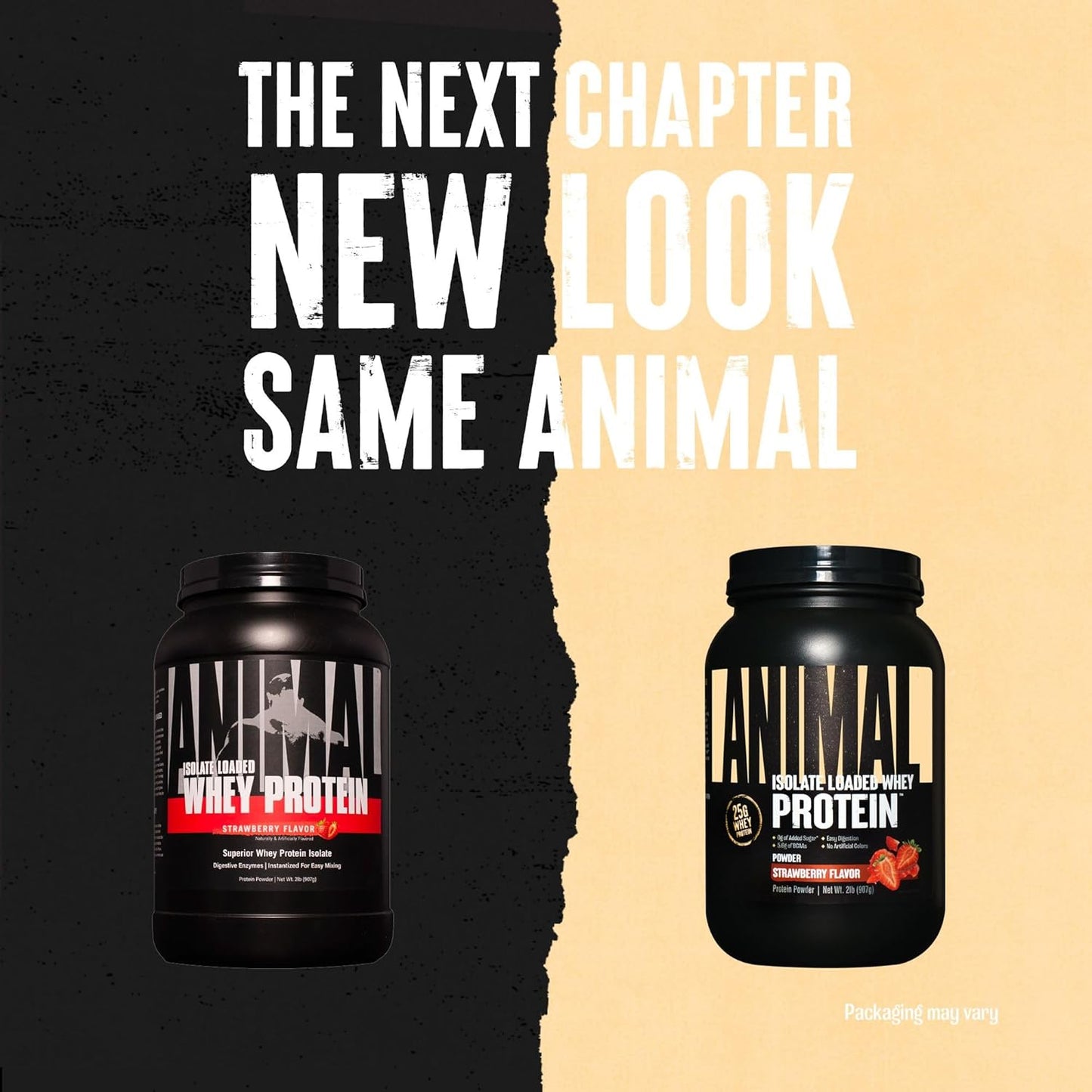 Strawberry Animal Whey Isolate Protein Powder - Ideal for Pre & Post Workout Muscle Building and Recovery - 25g Protein, Low Sugar, Digestive Enzymes - 2 lbs