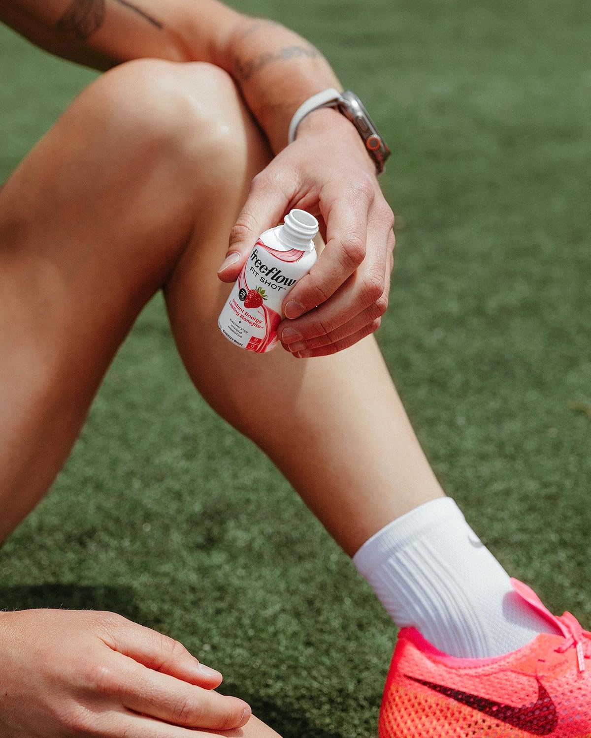 Strawberry Burst Freeflow Fit Energy Shots - Natural Caffeine Boost with L-theanine, Ginseng, Vitamins, Prebiotics, Electrolytes - 6 Count, 2oz Shots - BoostGo Australia