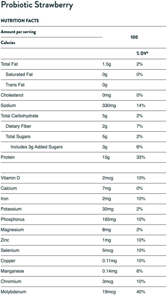 Strawberry Clean Lean Protein Powder with Probiotics for Digestive Health - Plant Based, Vegan Pea Protein - 20 Servings, 1.1 lb - BoostGo Australia