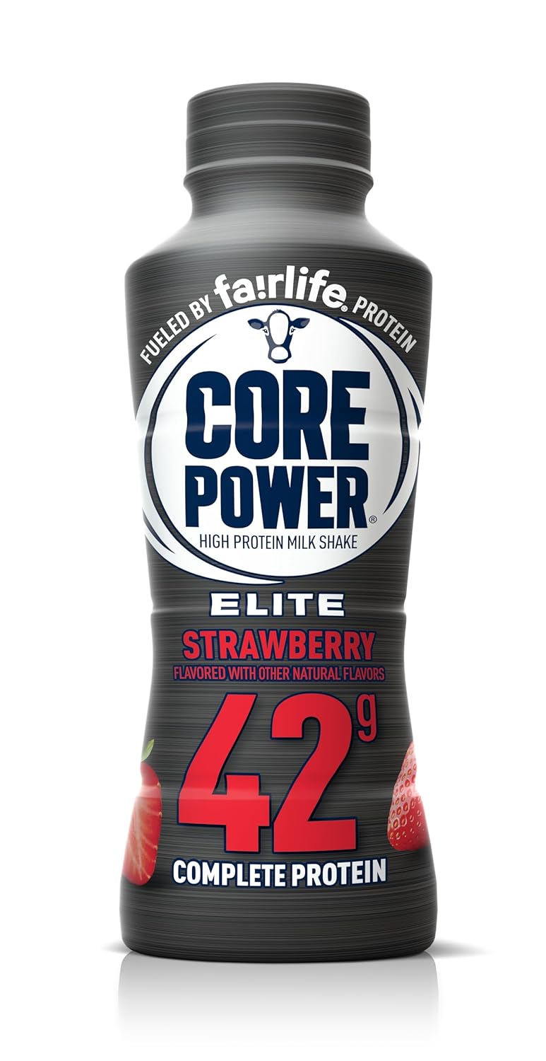 Strawberry Core Power Elite High Protein Shake - 42g Protein, 14 Fl oz