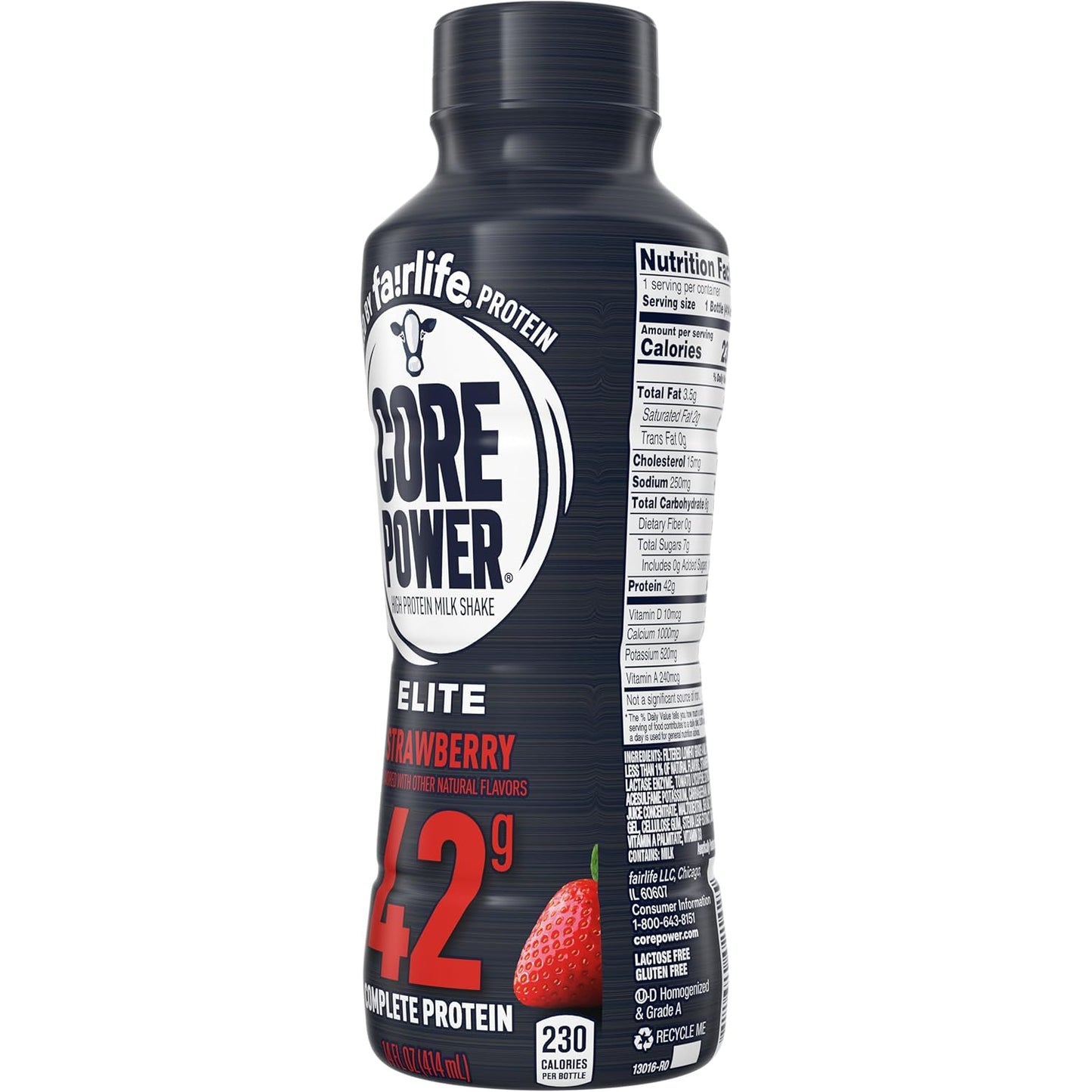 Strawberry Core Power Elite High Protein Shake - 42g Protein, 14 Fl oz