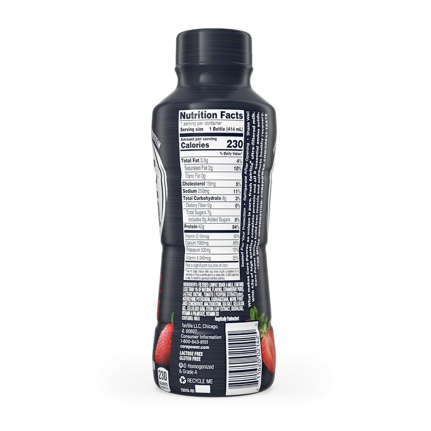 Strawberry Core Power Elite High Protein Shake - 42g Protein, 14 Fl oz