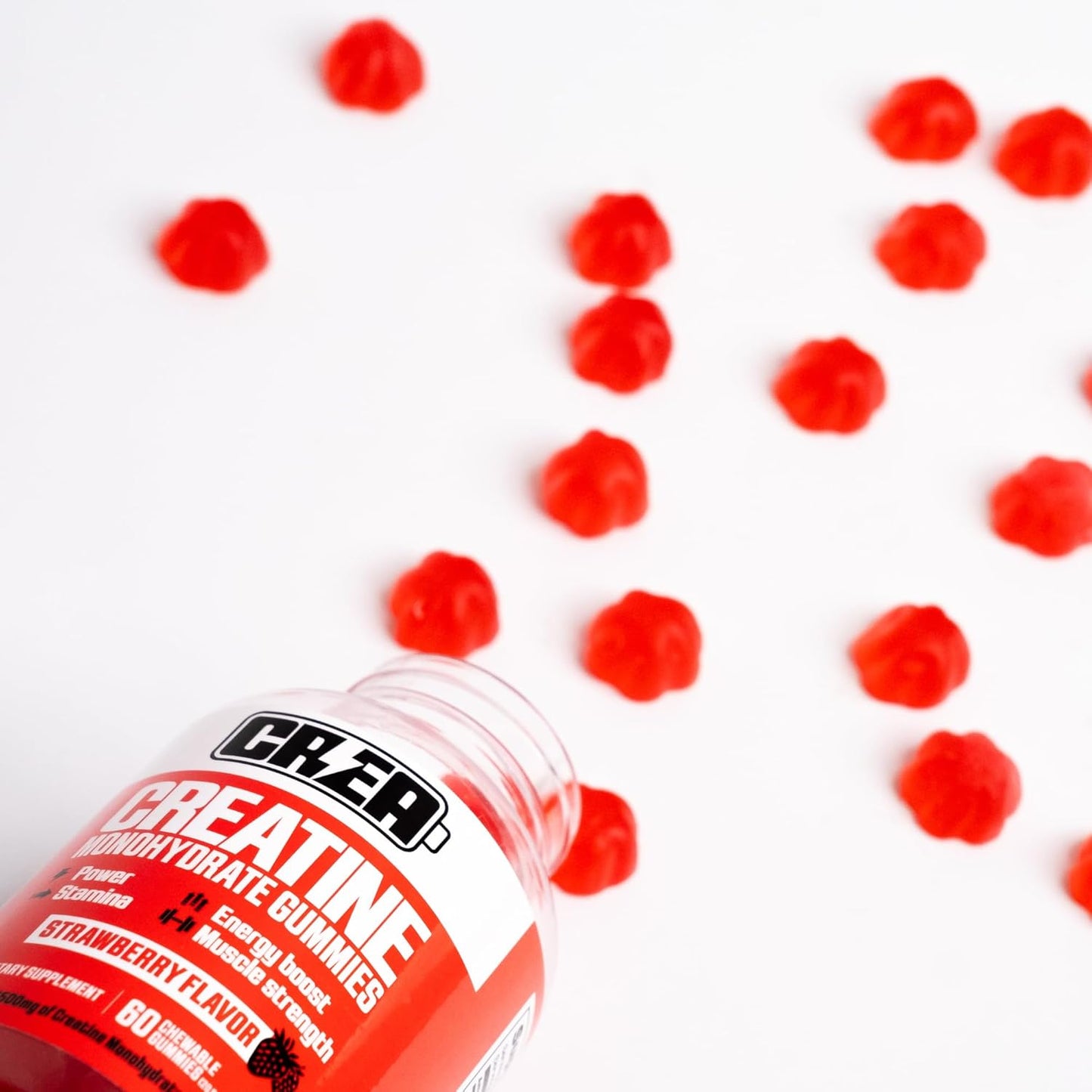 Strawberry Flavor Creatine Monohydrate Gummies - 4500mg, 20 Servings, 60 Gummies