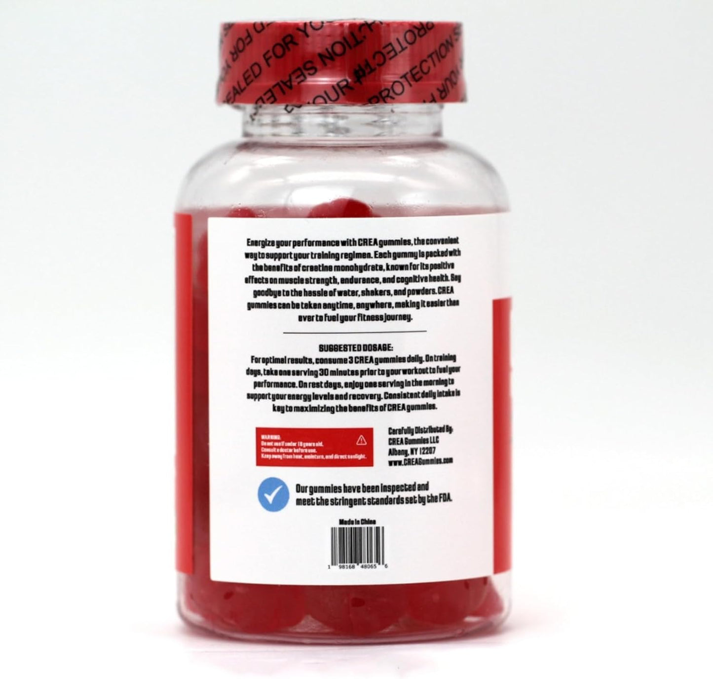 Strawberry Flavor Creatine Monohydrate Gummies - 4500mg, 20 Servings, 60 Gummies