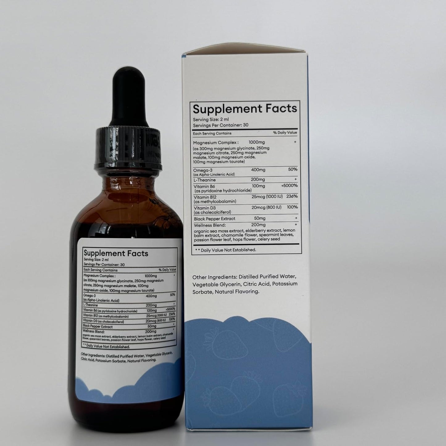 Strawberry Flavored iMATCHME Magnesium Glycinate Liquid Drops - 2 Fl Oz Bottle