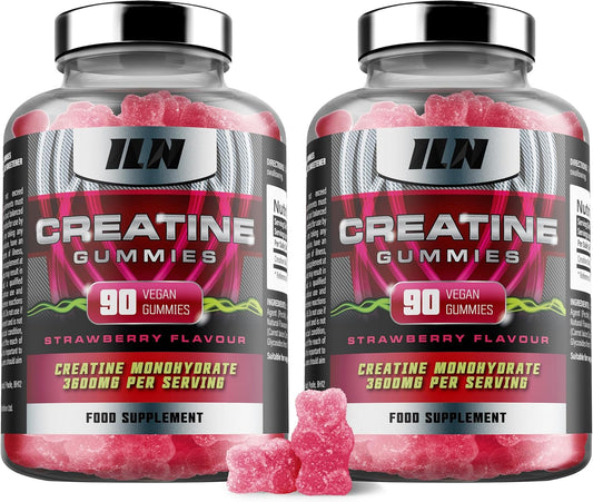 Strawberry Flavored Iron Labs Nutrition Creatine Gummy Bears - 3600mg Per Serving - High Strength Vegan Creatine for Men & Women - 180 Gummies