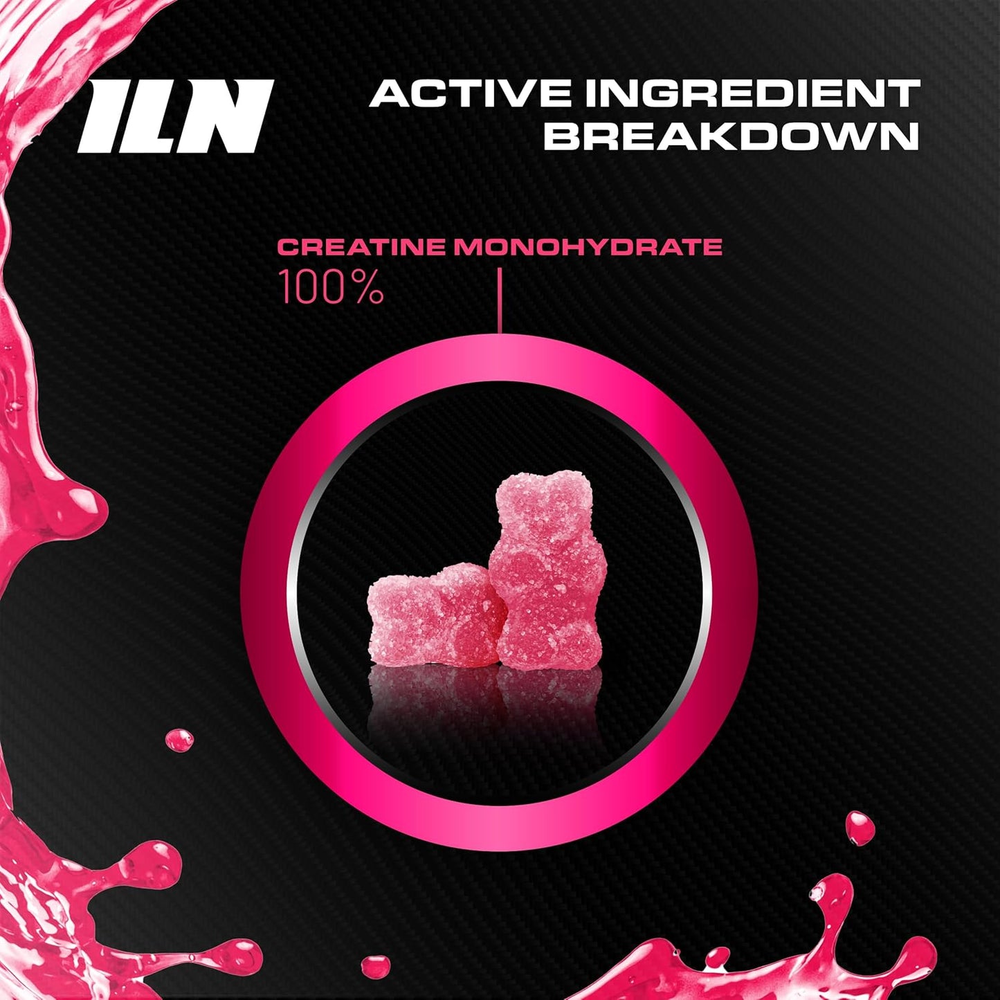 Strawberry Flavored Iron Labs Nutrition Creatine Gummy Bears - 3600mg Per Serving - High Strength Vegan Creatine for Men & Women - 180 Gummies