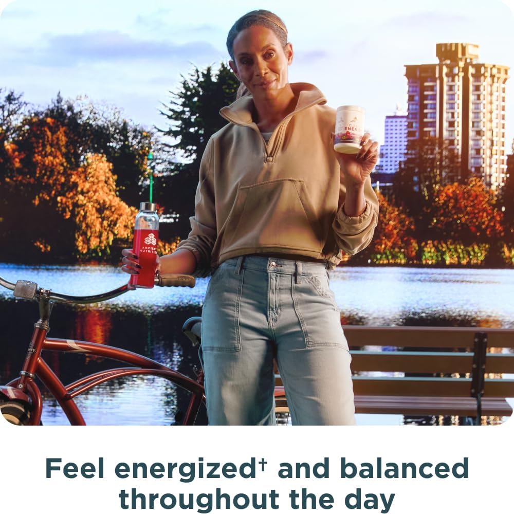 Strawberry Kiwi Clean Energy Powder for Mental Focus, Cognitive Health, 30 Servings