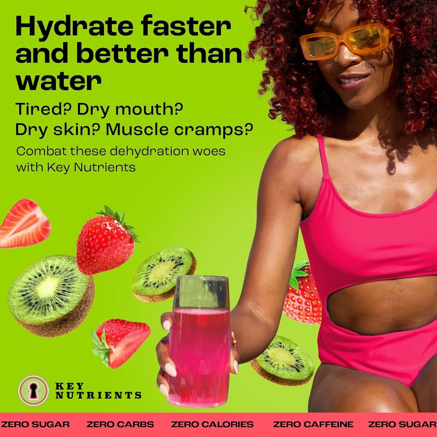 Strawberry Kiwi & Pink Lemonade Electrolyte Multivitamin Powder Bundle - Sugar-Free Hydration Supplement - 90 Servings - USA Made