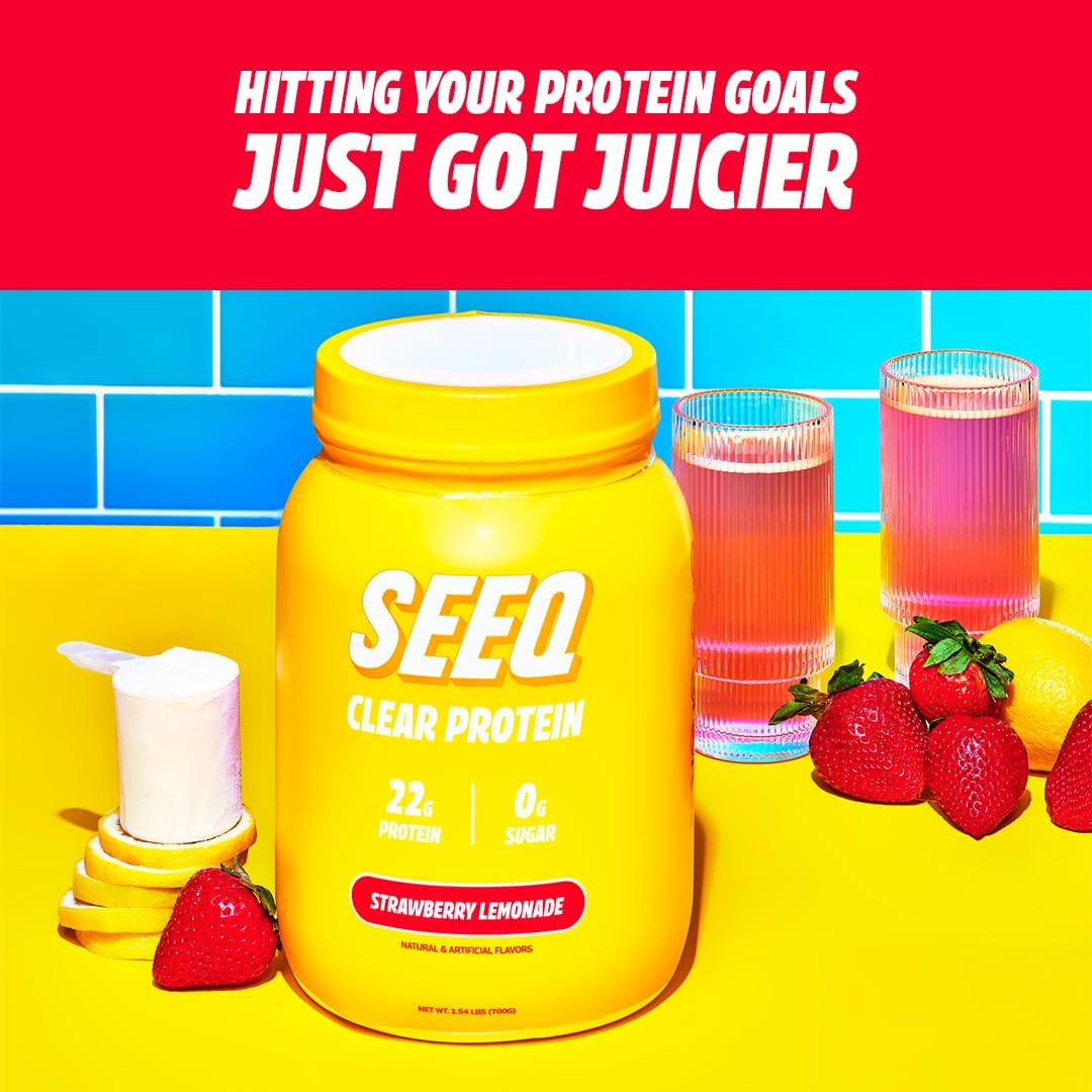 Strawberry Lemonade Clear Whey Isolate Protein Powder - 25 Servings, 22g Protein Per Serving - Lactose-Free, Sugar-Free, Keto-Friendly, Soy-Free - Post-Workout Juice-Like Protein