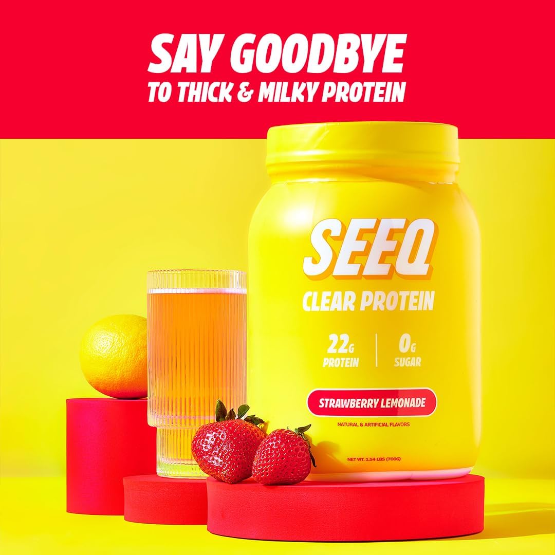 Strawberry Lemonade Clear Whey Isolate Protein Powder - 25 Servings, 22g Protein Per Serving - Lactose-Free, Sugar-Free, Keto-Friendly, Soy-Free - Post-Workout Juice-Like Protein