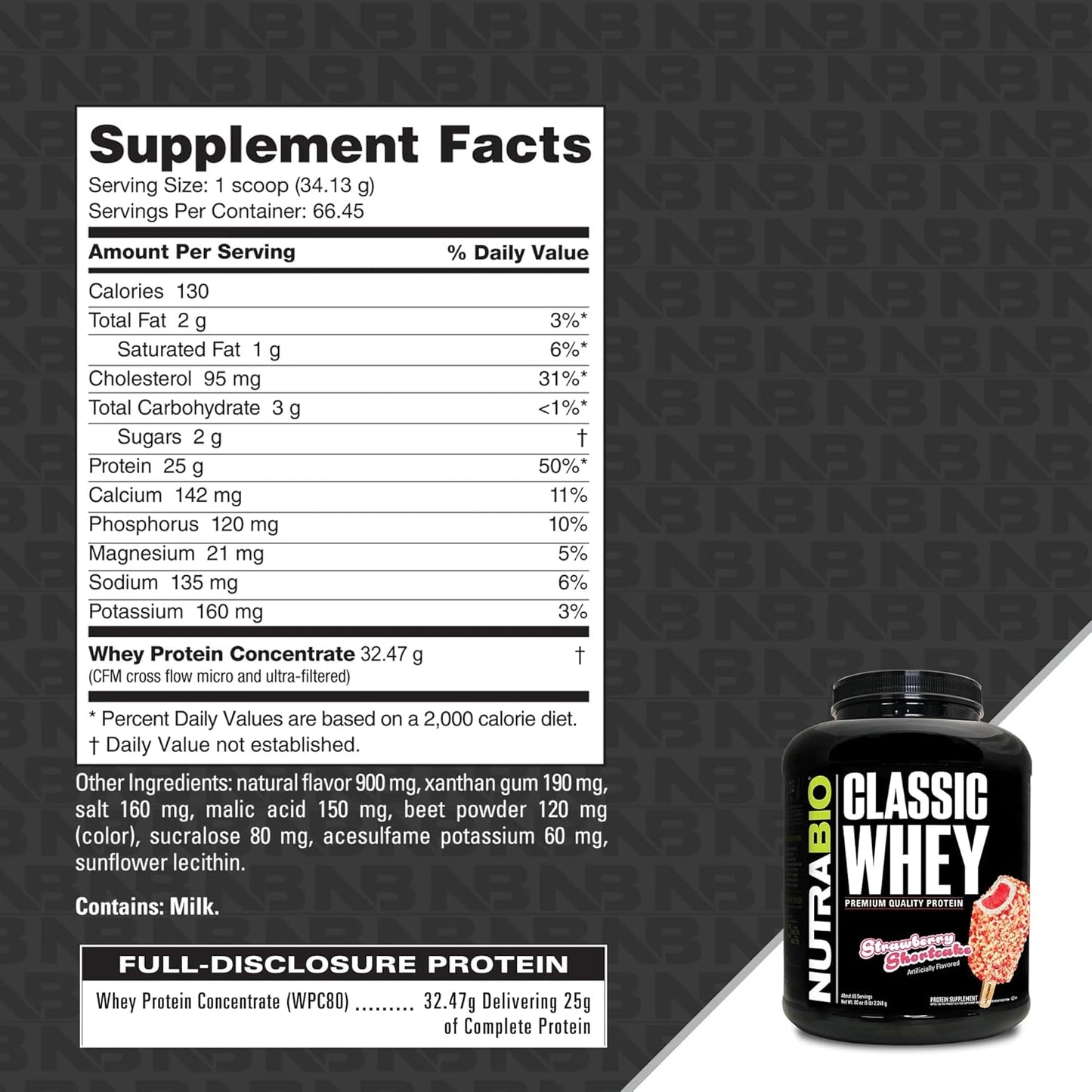 Strawberry Shortcake Classic Whey Protein Powder - 5 Pounds, Low Glycemic Index, No Fillers, Artificial Colors, Preservatives