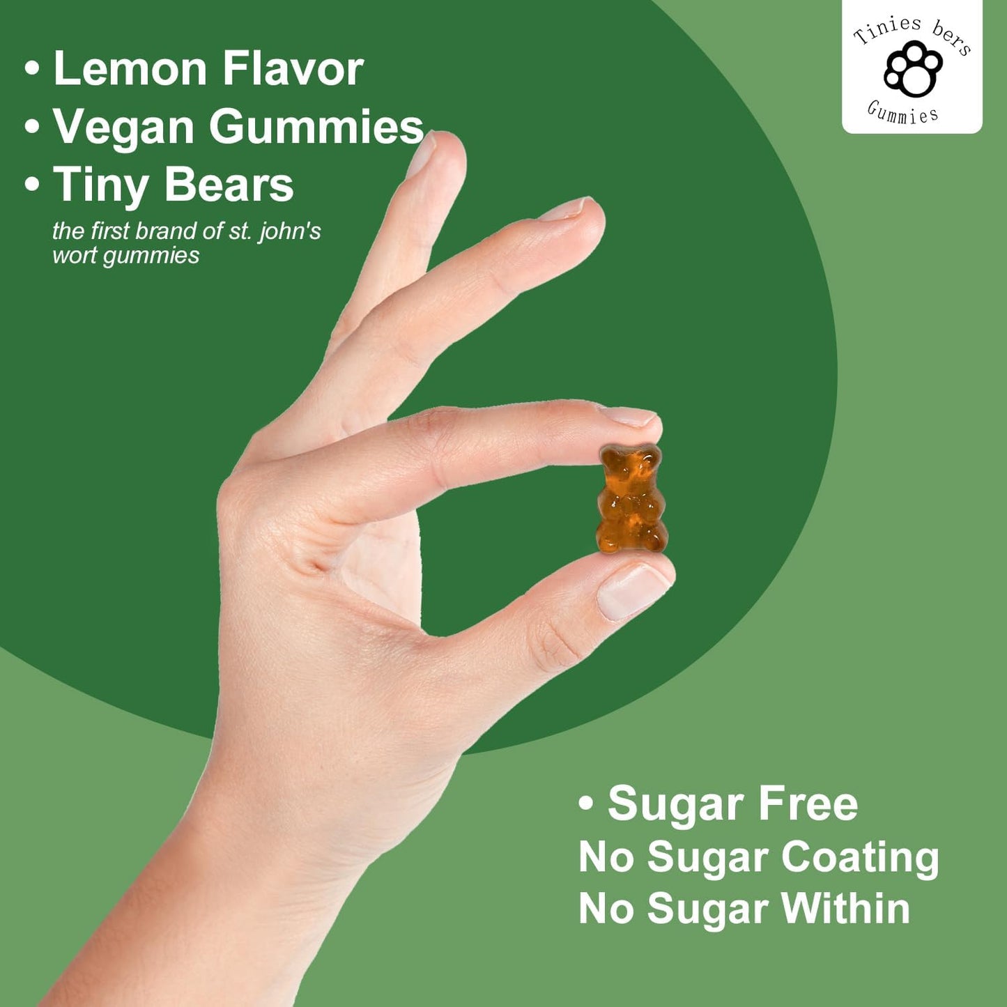 Stress Relief St John's Wort Gummies 500mg, Sugar-Free Brain Support for Adults & Kids - Non-GMO, Vegan, Gluten-Free Pectin Gummies (60 Count)