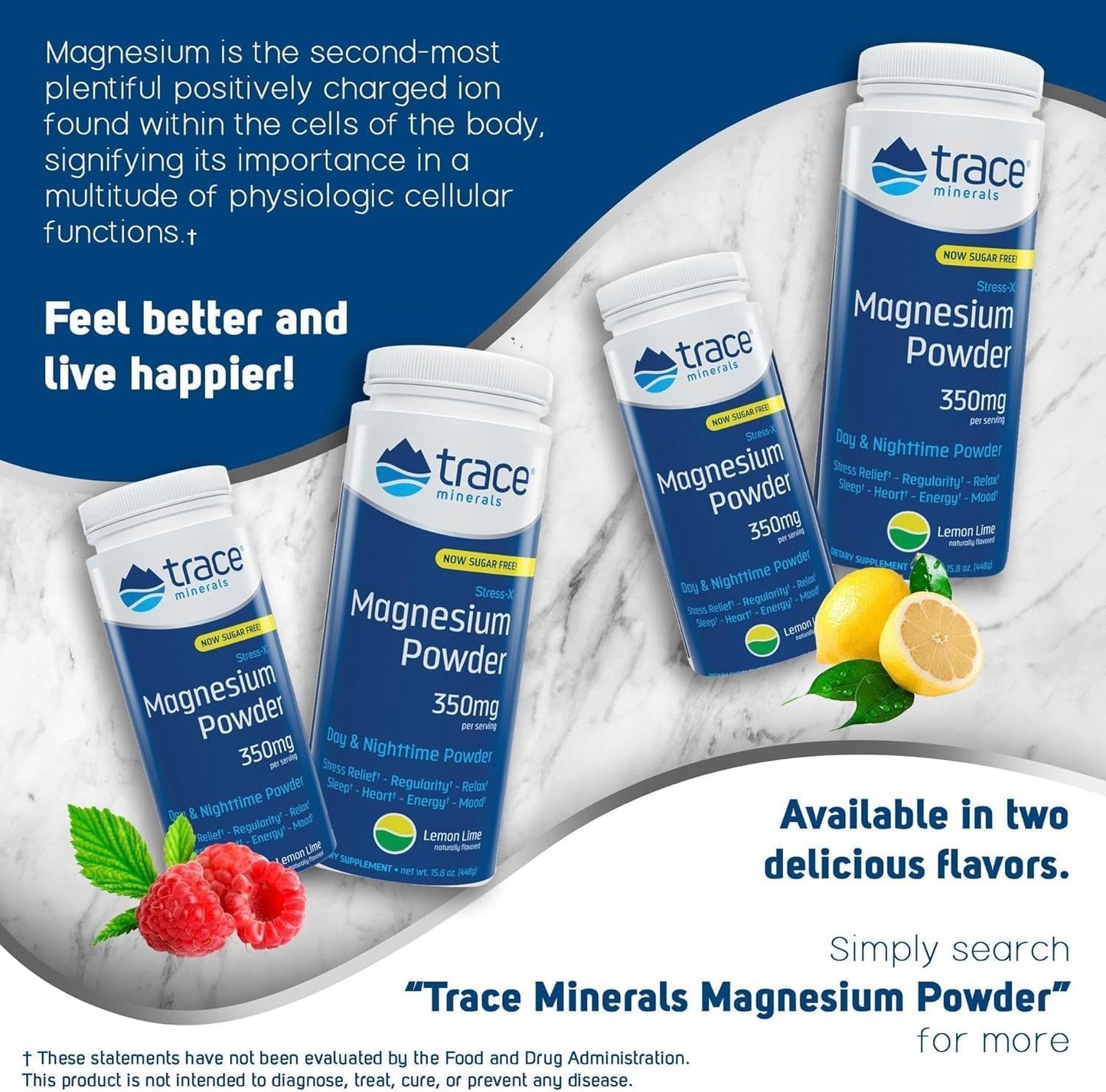Stress-X Magnesium Powder Supplement for Muscle Relaxation & Sleep Support - Lemon Lime, 15.8 oz