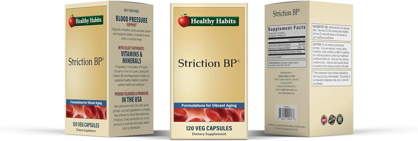 StrictionBP Box - 120 Vegetarian Capsules for Promoting Healthy Habits