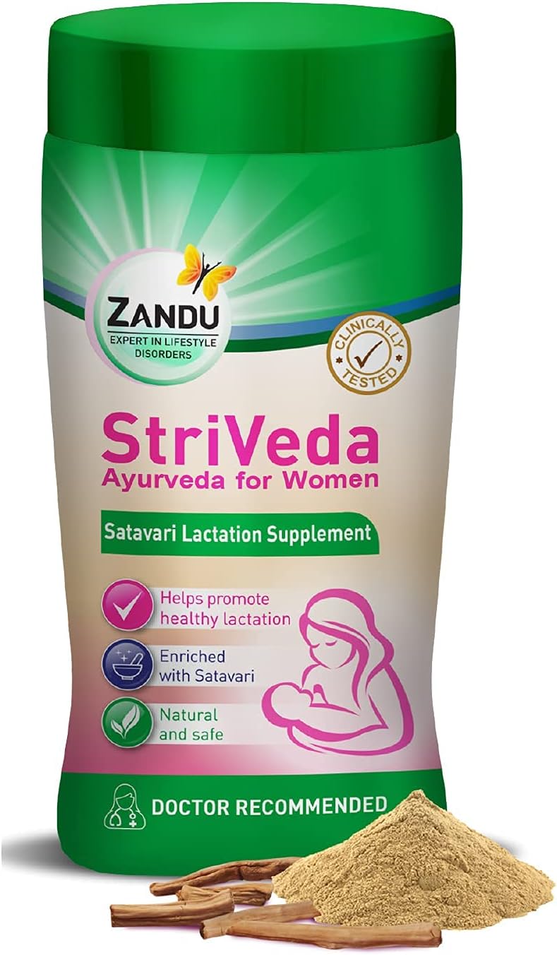 StriVeda Satavari Lactation Supplement - Boost Breast Milk Supply - 210g - Doctor Recommended - Natural & Safe