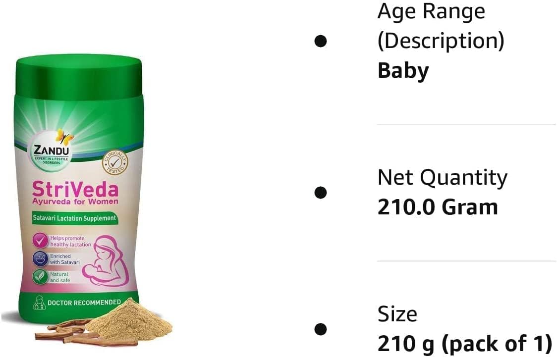 StriVeda Satavari Lactation Supplement 210gm - Natural Ayurvedic Formula for Safe and Effective Women's Health