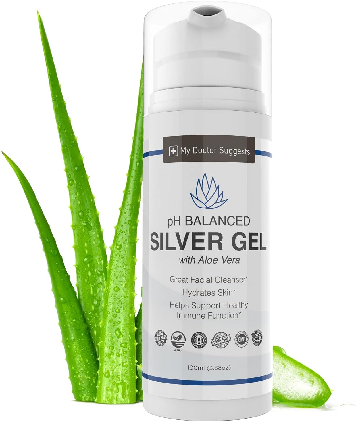 Structured Silver Gel with Aloe Vera for Wound Care - 30ppm pH Balanced Formula to Soothe Burns, Sores, Eczema - Made in USA