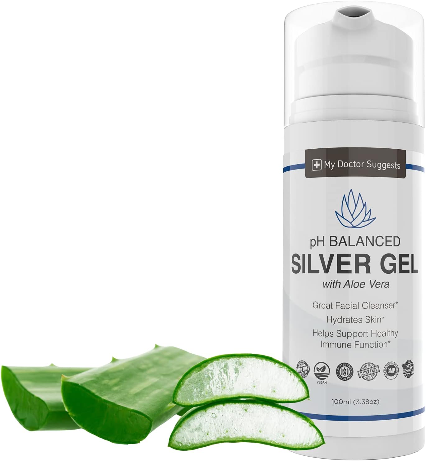 Structured Silver Gel with Aloe Vera for Wound Care - 30ppm pH Balanced Formula to Soothe Burns, Sores, Eczema - Made in USA