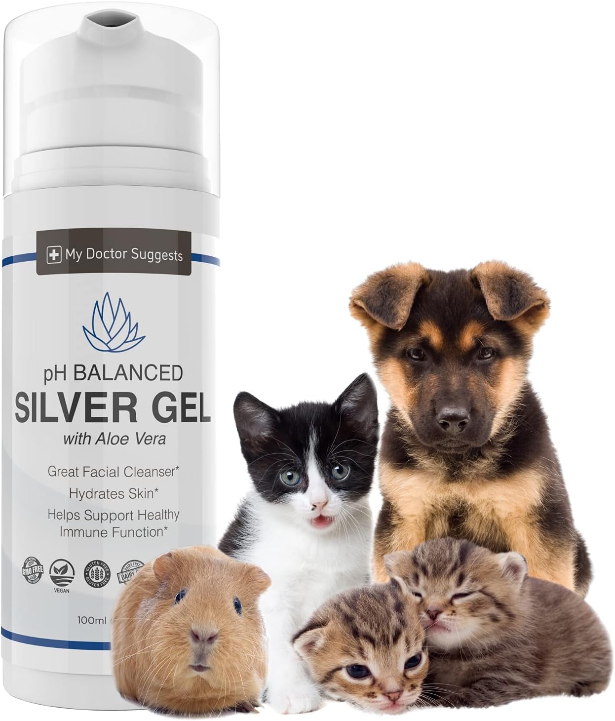 Structured Silver Gel with Aloe Vera for Wound Care - 30ppm pH Balanced Formula to Soothe Burns, Sores, Eczema - Made in USA