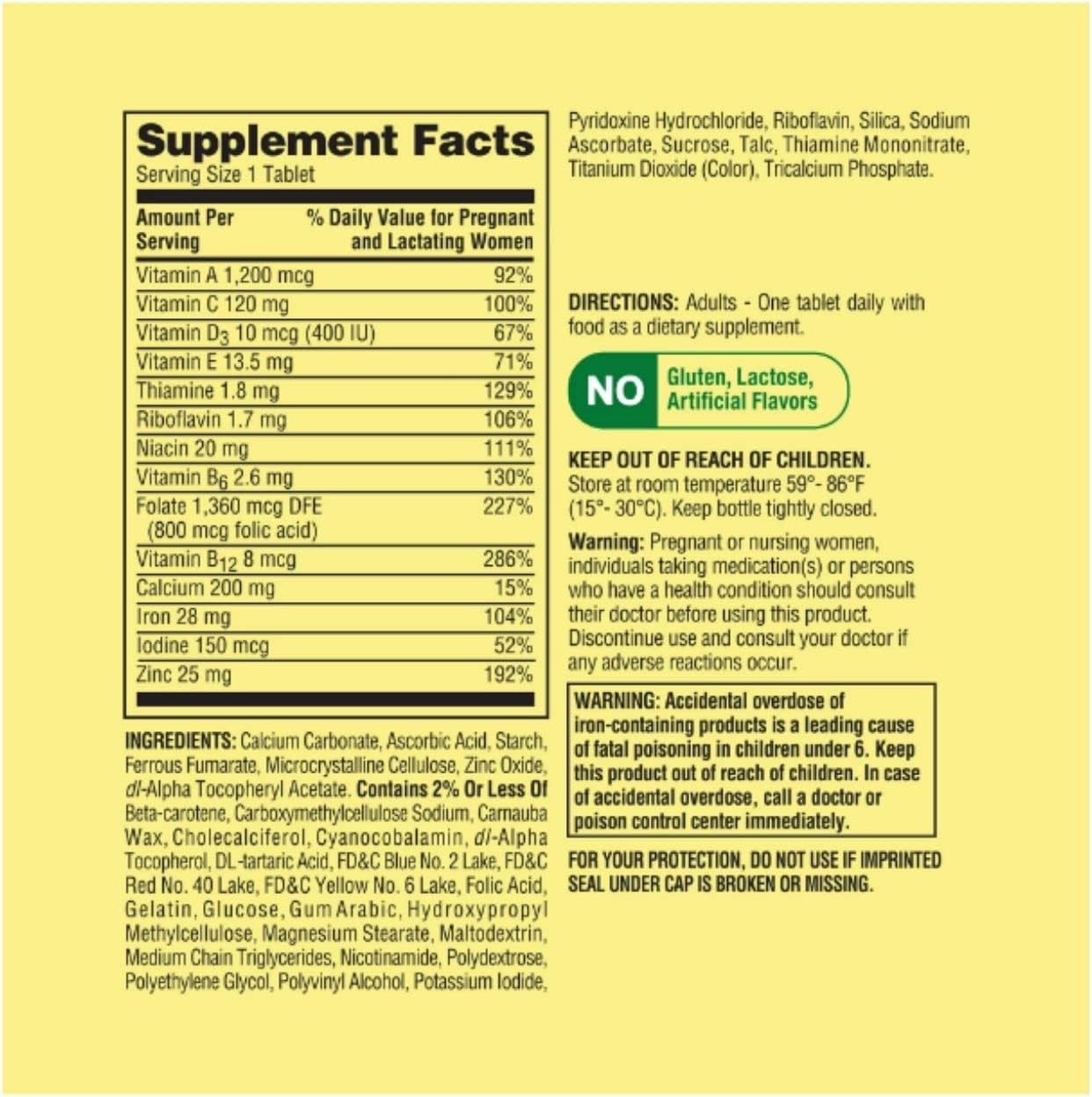 STS Home Spring Valley Prenatal Multivitamin - Multimineral Tablets, 100 Count + Bonus STS Sticker