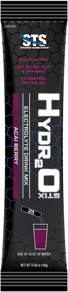 STS Hydro Stix Acai Berry Electrolyte Replacement Powder Packets - 10 Pack (16g Each)