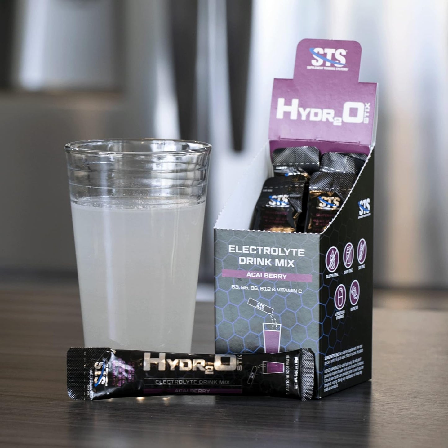 STS Hydro Stix Acai Berry Electrolyte Replacement Powder Packets - 10 Pack (16g Each)