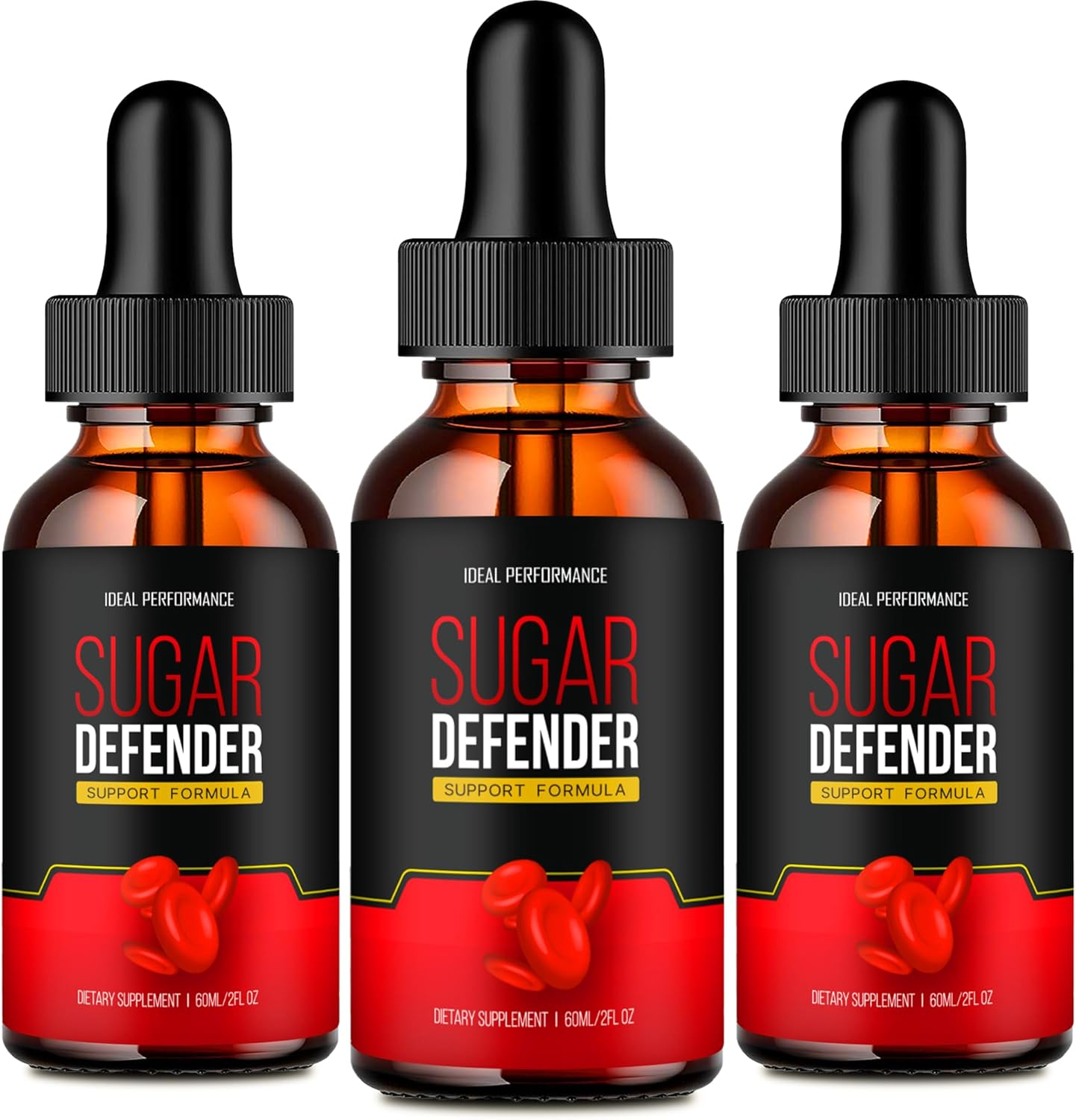 Sugar Defender Liquid Drops - Maximum Strength Blood Sugar Support Supplement for Ideal Performance and Health - All Natural Formula with Positive Reviews (3 Pack)
