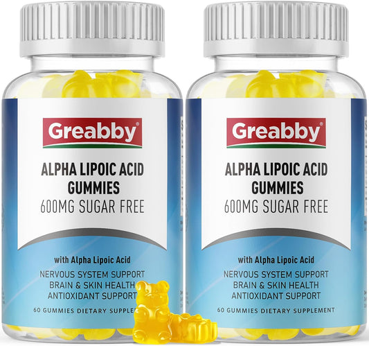 Sugar-Free Alpha Lipoic Acid Gummies 600mg for Antioxidant & Nervous System Support - Pineapple Flavor, 120 Count