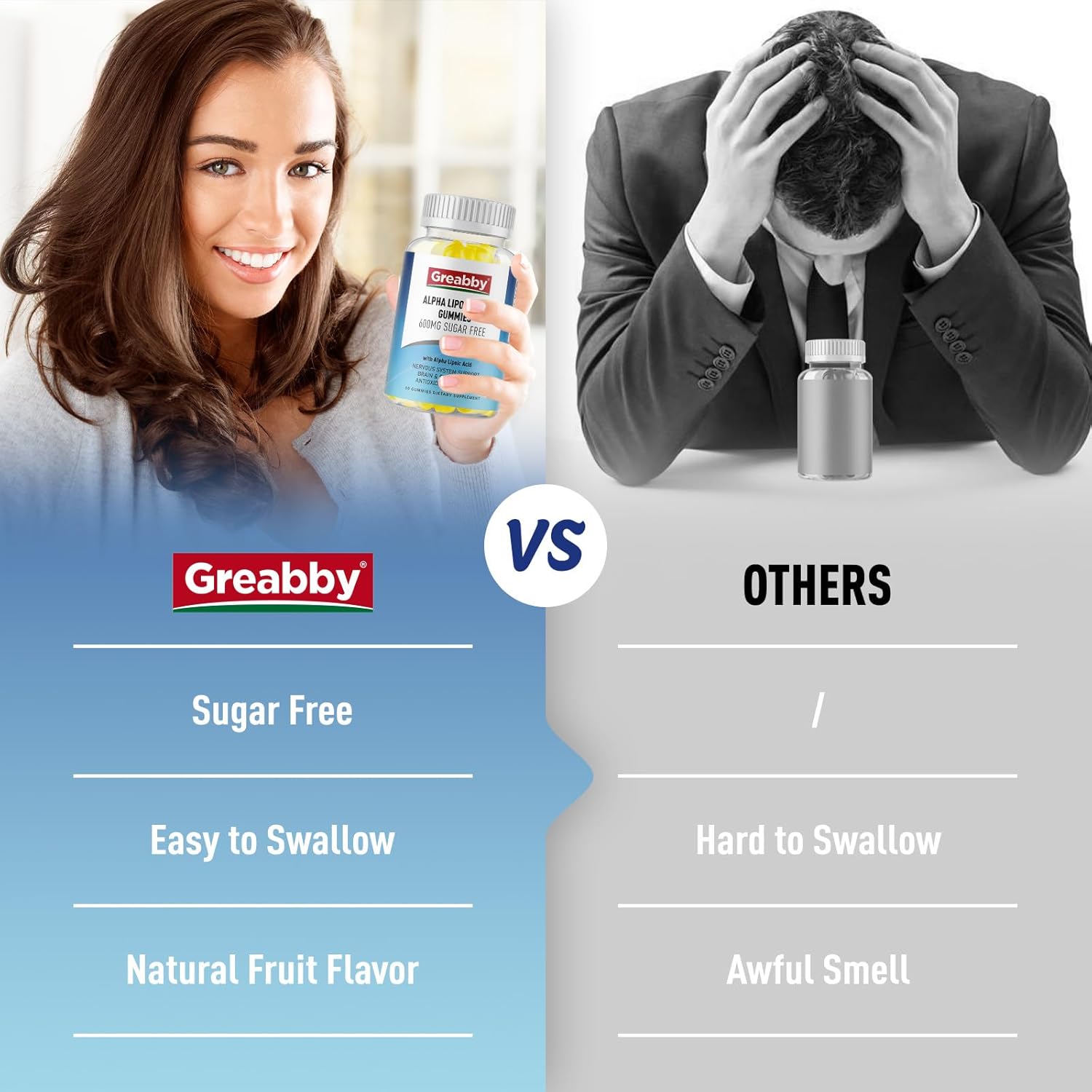 Sugar-Free Alpha Lipoic Acid Gummies 600mg for Antioxidant & Nervous System Support - Pineapple Flavor - 60 Count