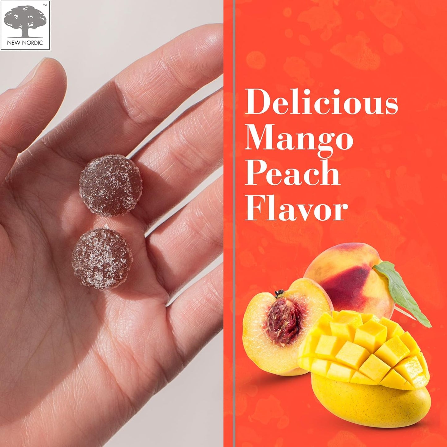 Sugar-Free Ashwagandha Gummies - 300mg Extract - Adaptogens for Men & Women - Mango Peach Flavor - 60 Count