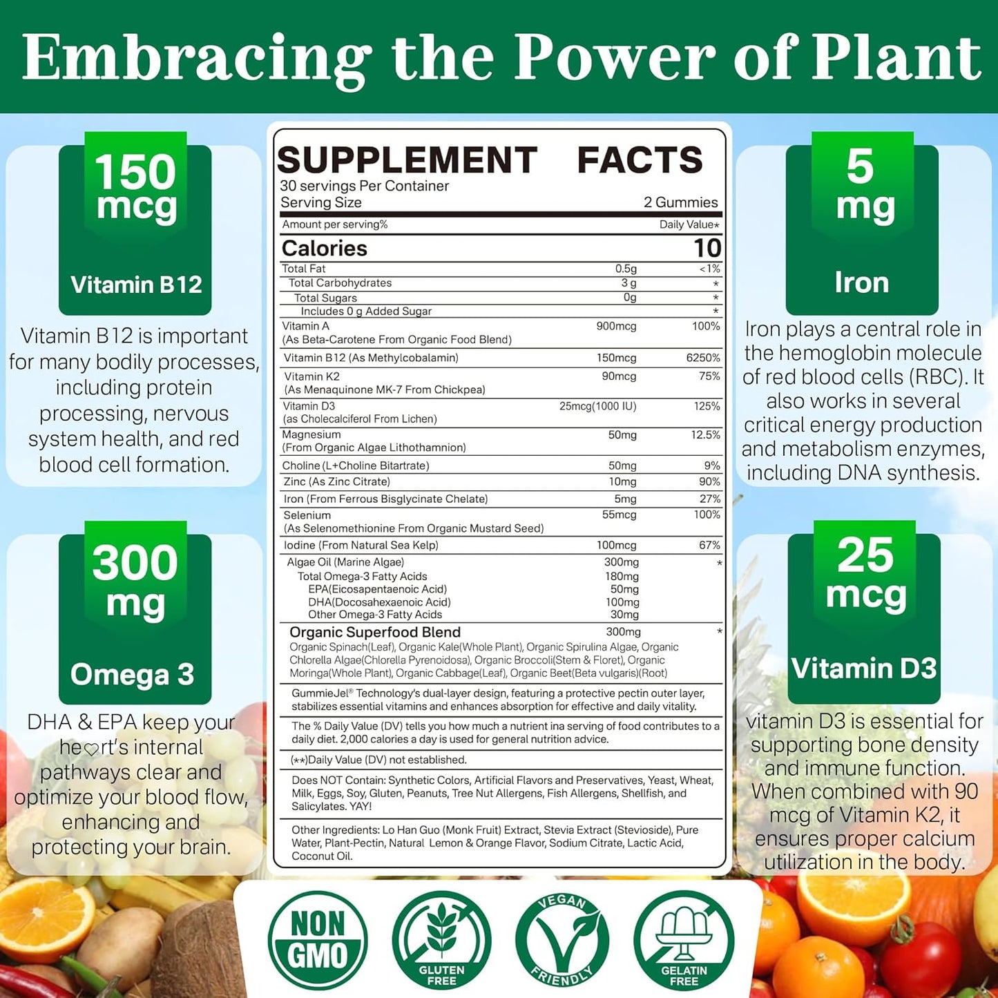 Sugar Free Ashwagandha Gummies 2000mg with Vegan Multivitamin - NEVISS