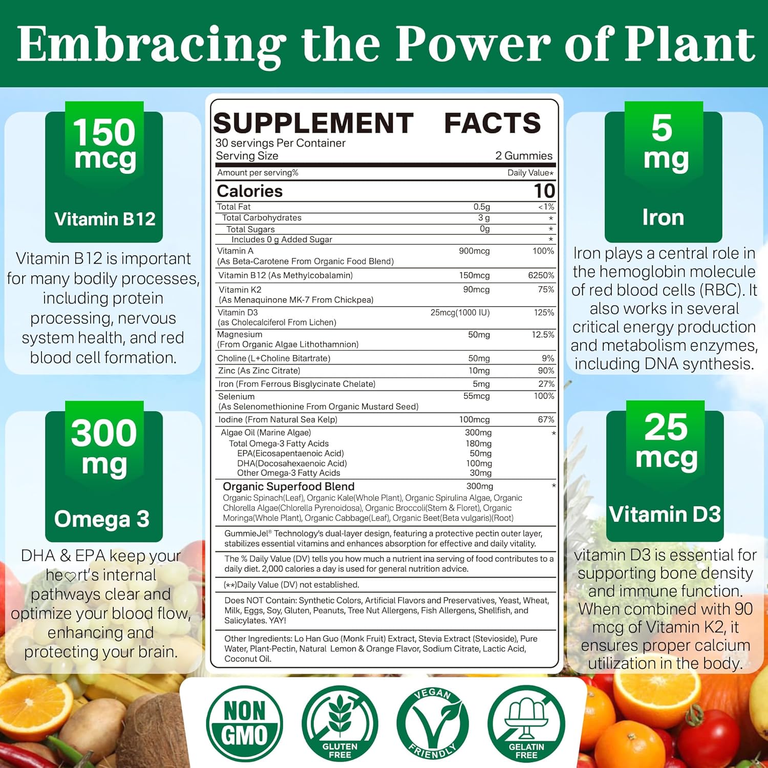 Sugar Free Ashwagandha Gummies 2000mg with Vegan Multivitamin - NEVISS