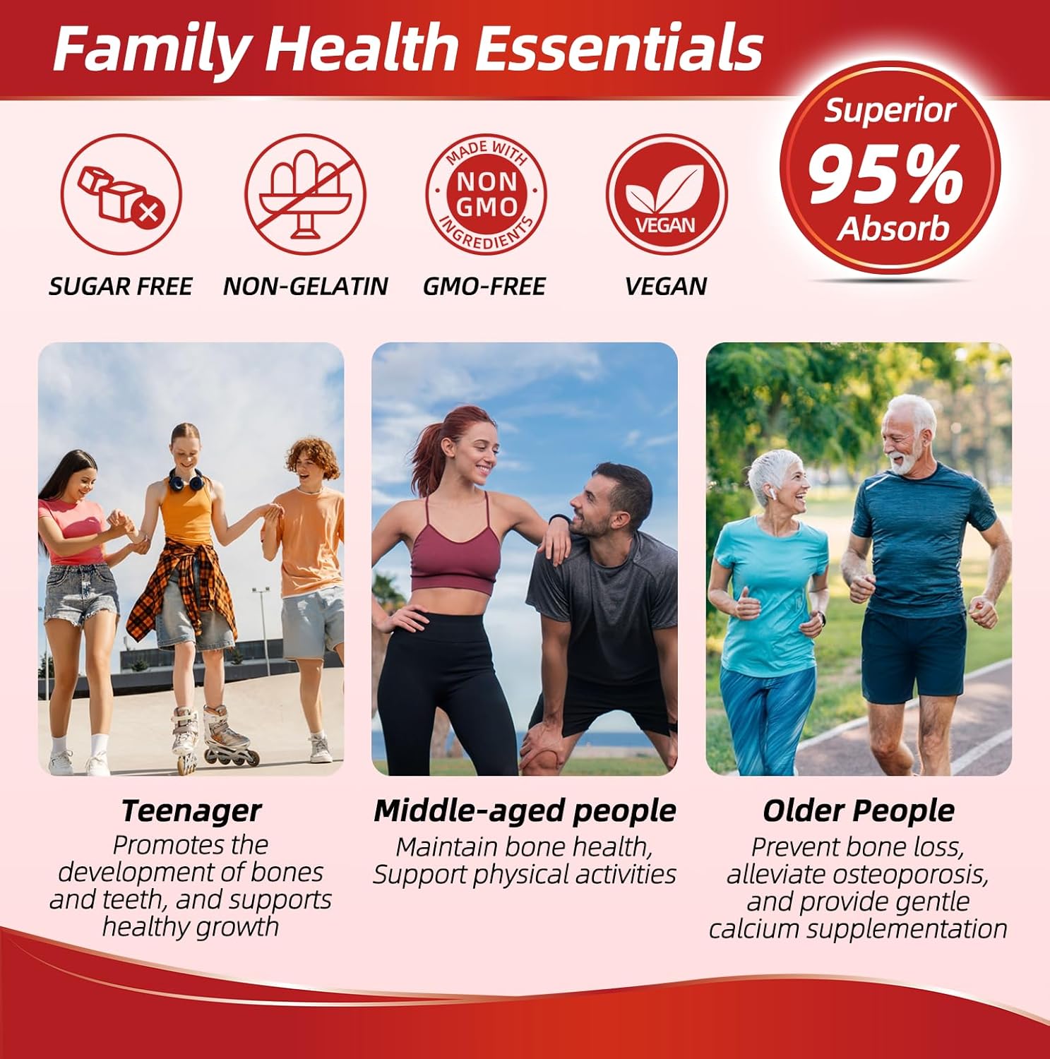 Sugar-Free Calcium Citrate Gummies 1200mg with Vitamin D3, Magnesium, Zinc, K2 - Ultimate Absorption Supplement for Strong Bones & Muscles, Immune Support - Men & Women