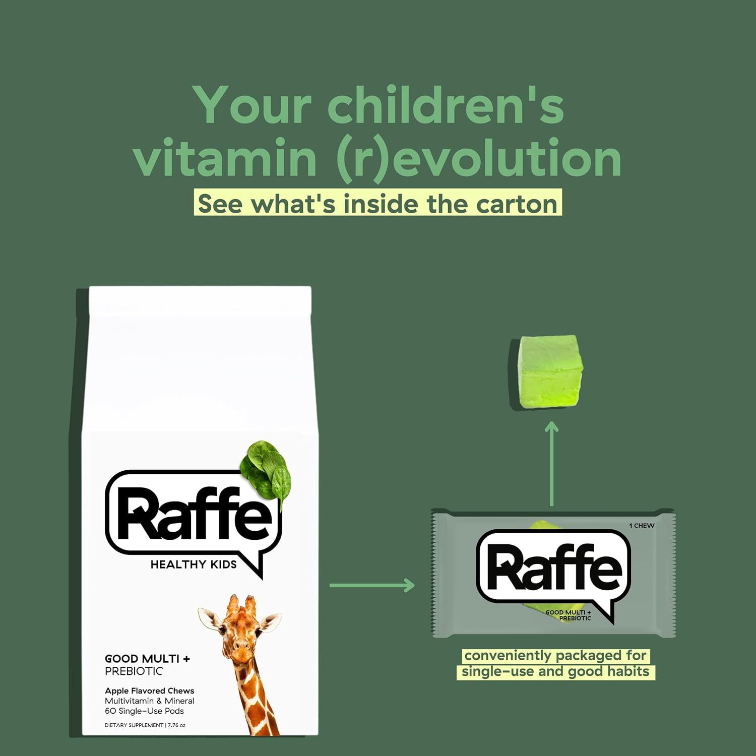 Sugar-Free Chewable Kids Multivitamin with Prebiotics, Omega 3 DHA, Fiber, Iron & Folate for Immunity & Digestive Health - Vegan | 60 Chews