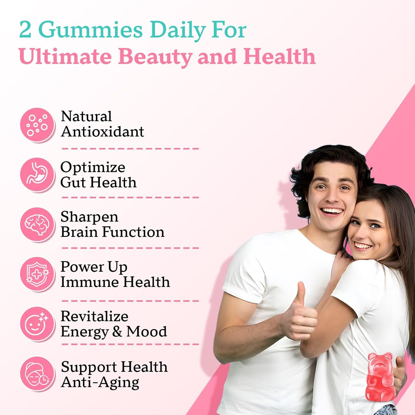 Sugar Free Collagen Gummies 2 Pack for Skin Hair Nails Joints Muscles - Hydrolyzed Peptide Type I II III V X with Biotin Vitamin C A B D E - Women Men Supplement