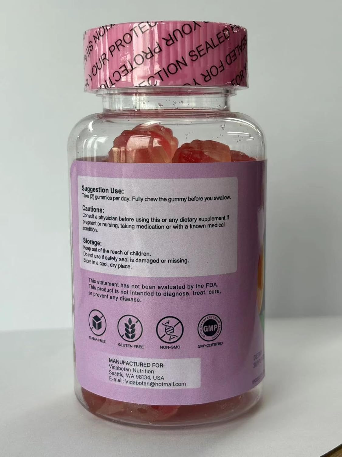 Sugar Free Collagen Gummies for Women with Super Strength 2500mg Hydrolyzed Peptides, Biotin, Vitamin D3, E, C, B12, Zinc - Natural Peach Flavor - 60 Gummies