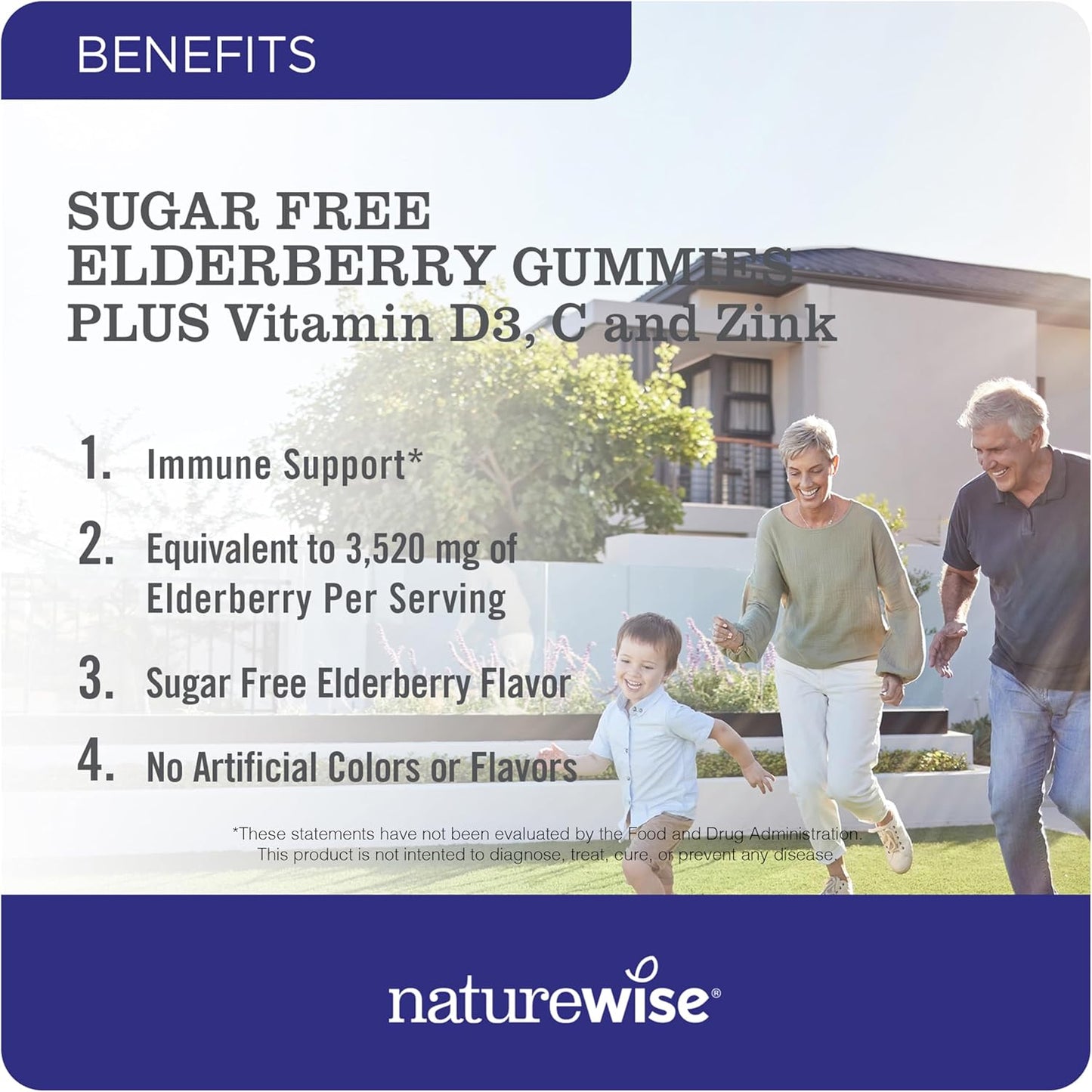 Sugar-Free Elderberry Gummies with Vitamin C, D3, Zinc - Immune Support for Kids & Adults - Vegan, Gluten Free, Non-GMO - 90 Count - BoostGo Australia