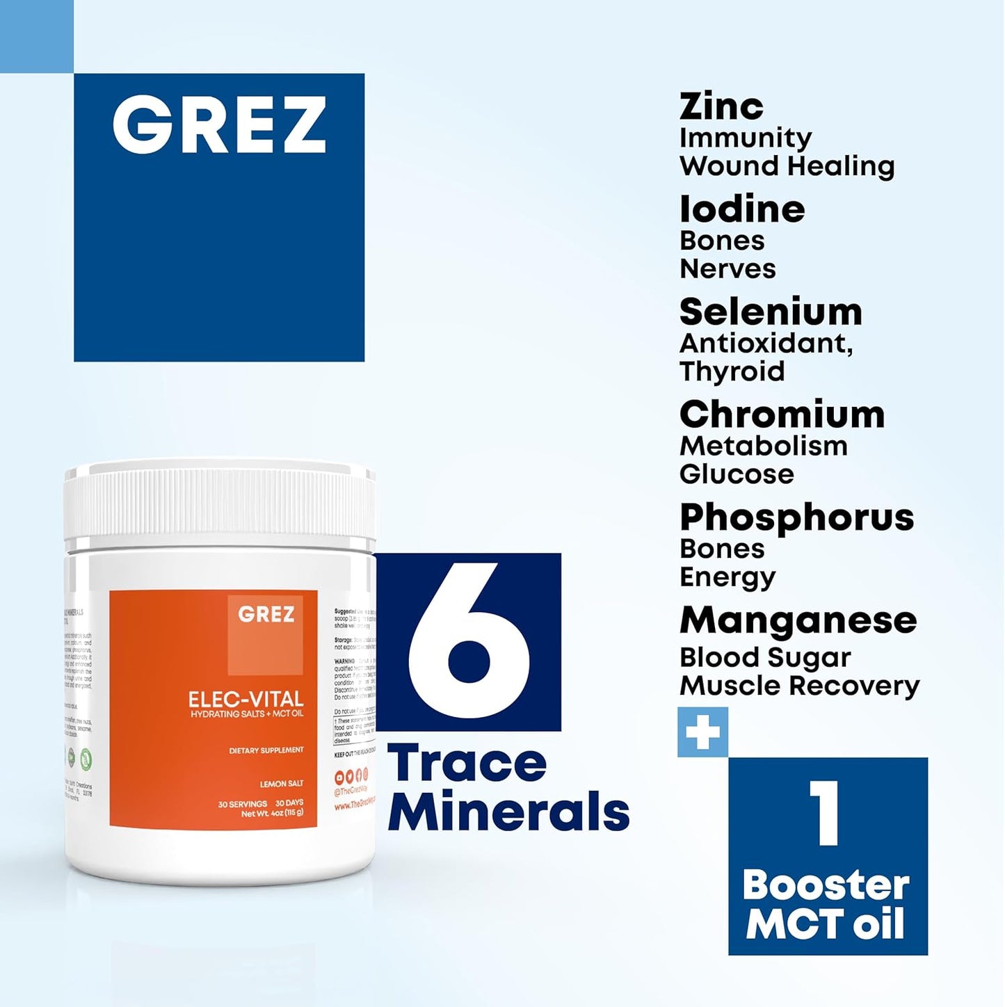 Sugar-Free Electrolyte Powder for Hydration - Keto-Friendly with Essential Minerals - Sodium, Potassium, Magnesium, Zinc - 30 Servings