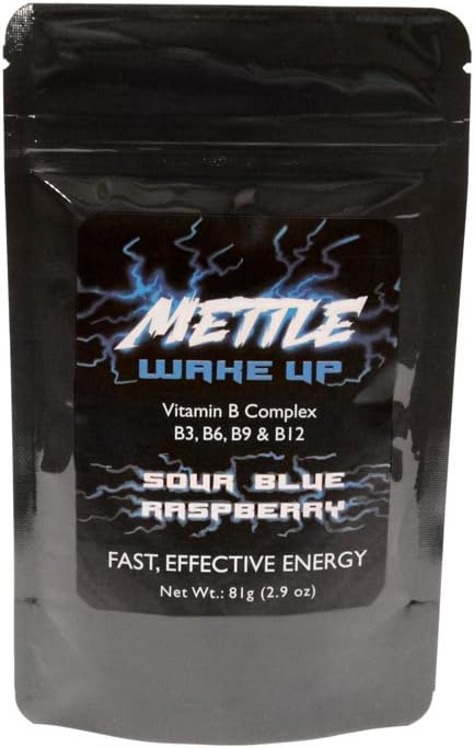 Sugar Free Energy Drink Powder Mix - 100 Servings, 200mg Caffeine, Sour Blue Raspberry Flavor by Mettle